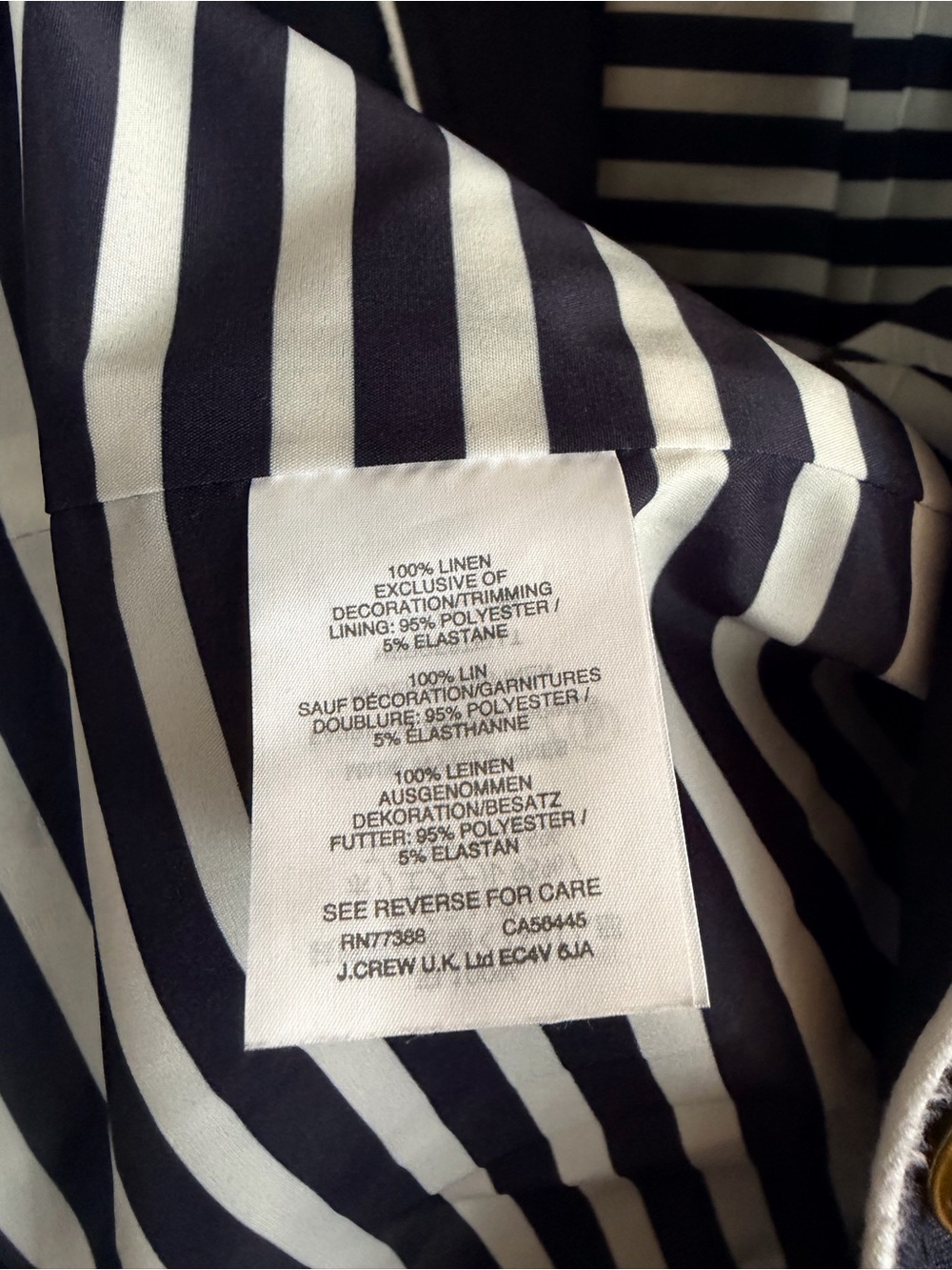 J.Crew Rhodes Linen Navy Blue Blazer Size 8 Preppy Nautical Vacation - Picture 7 of 7
